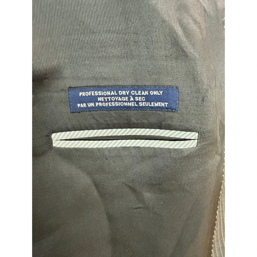 Tommy Hilfiger Men's Gray Pinstripe Wool Blazer Jacket‎ Size L46